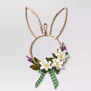 Target Easter Bunny Decorative Wreath Floral Ribbon Threshold™ 20.5" Height